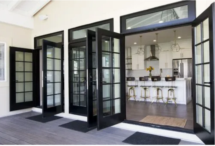 French doors opening to outdoor patio