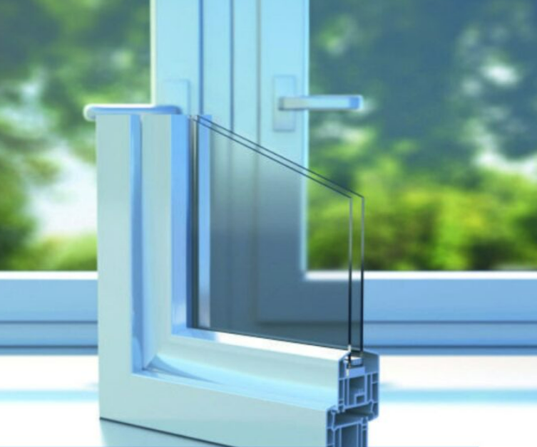 Completed double glazed windows installation